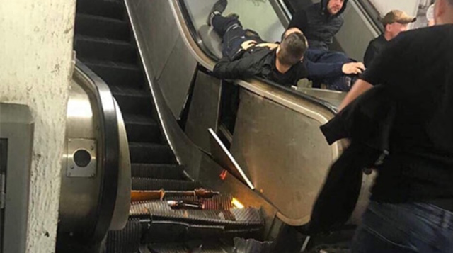поломка эскалатора в Риме в метро фанаты ЦСКА